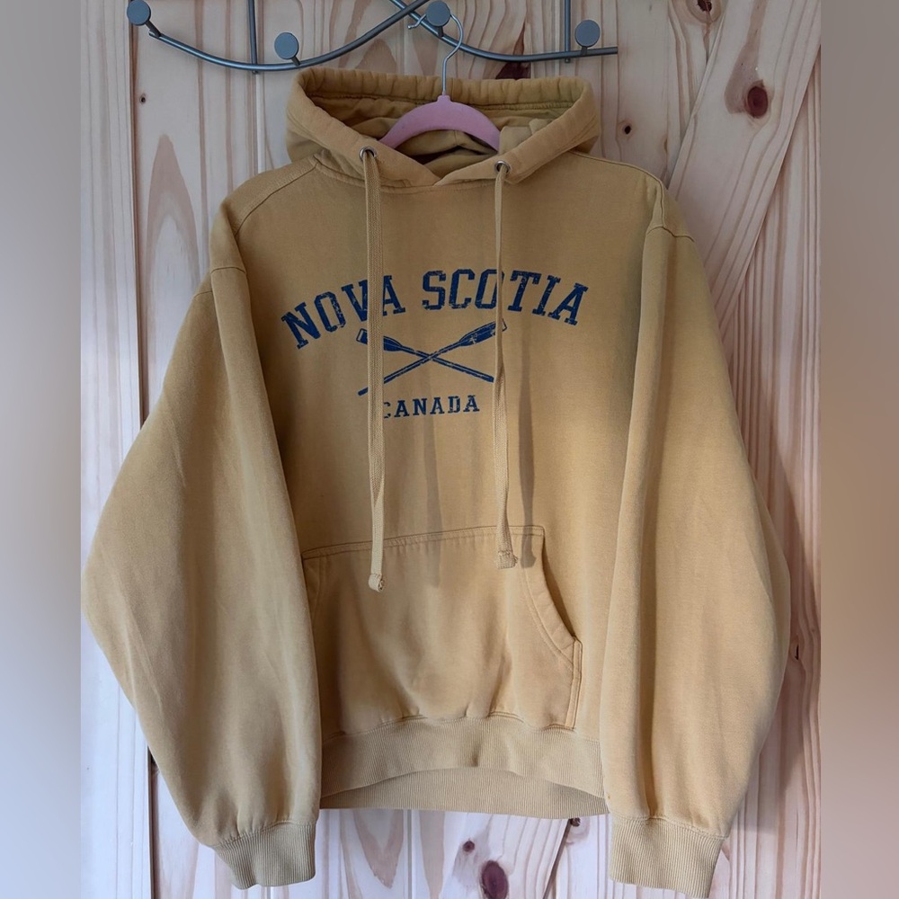 Nova Scotia Canada Mustard Yellow Hooded Sweatshirt